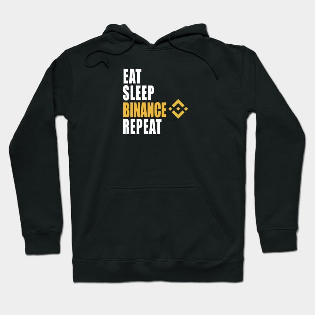 Eat Sleep Binance Repeat Hoodie by CryptoHunter